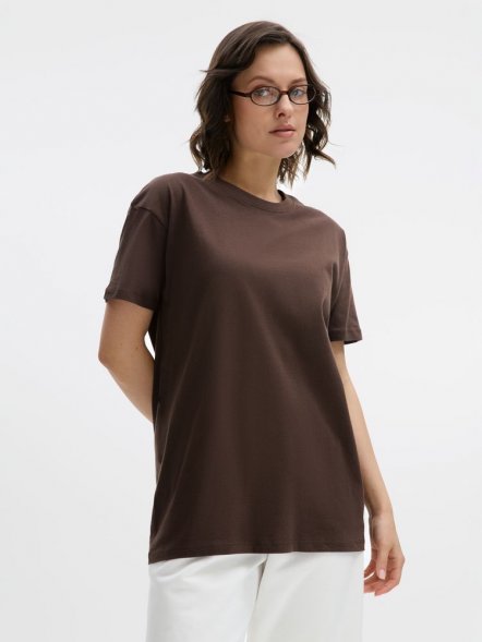 Футболка унисекс Regent 150, темно-коричневая (шоколад) 