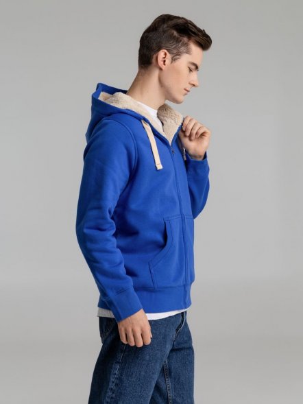 Толстовка унисекс на молнии Sherpa 280, ярко-синяя 