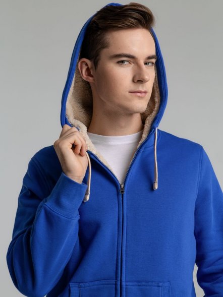 Толстовка унисекс на молнии Sherpa 280, ярко-синяя 