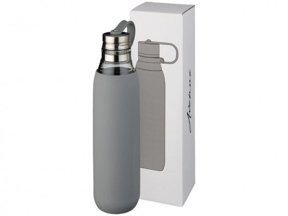 Стеклянная спортивная бутылка Oasis объемом 650 мл, серый 