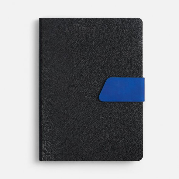 Ежедневник Boom, недатированный, черный с ярко-синий 