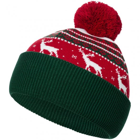 Шапка Mirakler, красная с зеленым 