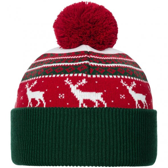 Шапка Mirakler, красная с зеленым 