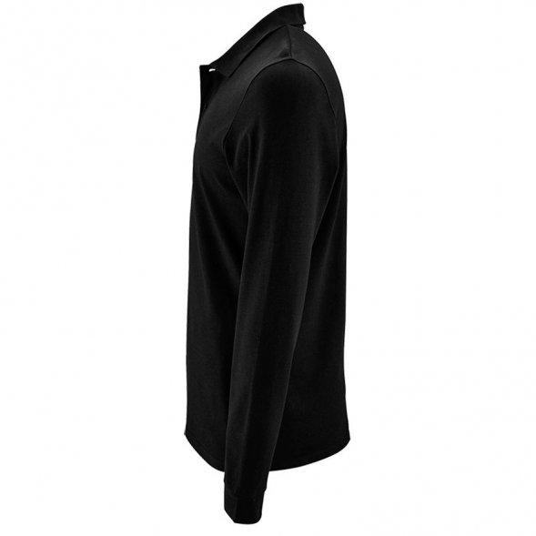 Рубашка поло мужская с длинным рукавом Perfect LSL Men, черная 