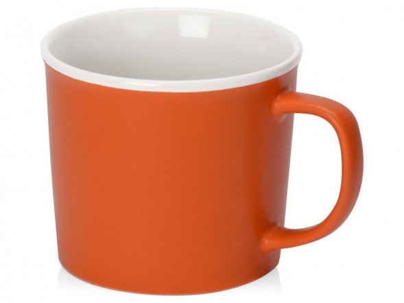 Матовая кружка Nancy 360 мл цветная снаружи, белая внутри, оранжевый 