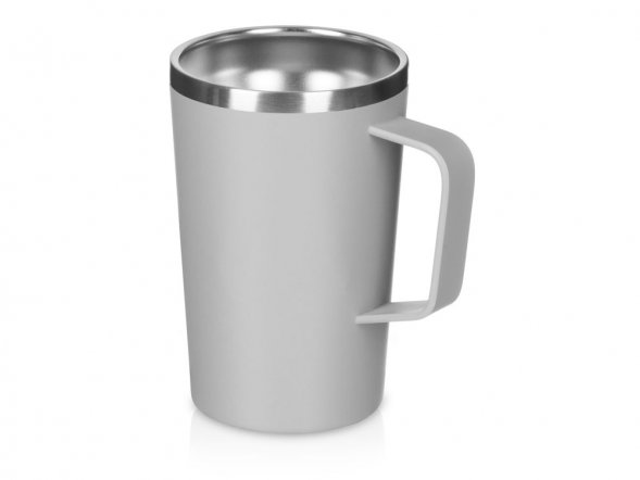 Стальная кружка с двойными стенками и порошковым покрытием Tibet, серый 