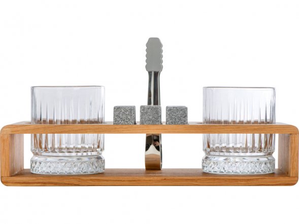 Набор для виски и коктейлей на подставке из дуба Whiskey Party 