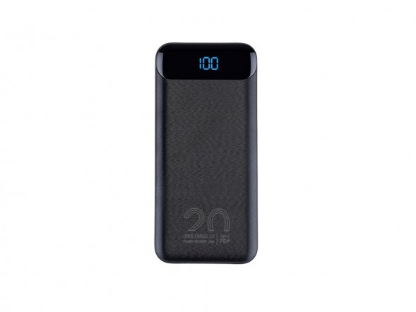 RIVACASE VA2580 (20 000mAh), QC/PD 20W внешний аккумулятор с дисплеем, черный /24 