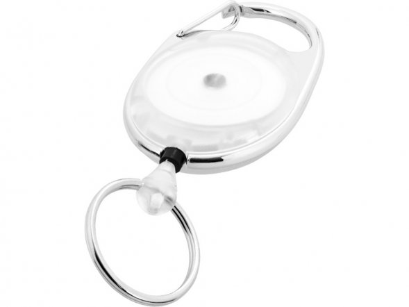 Брелок с ретрактором Demos, белый прозрачный 