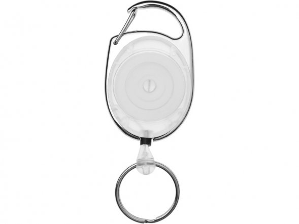 Брелок с ретрактором Demos, белый прозрачный 