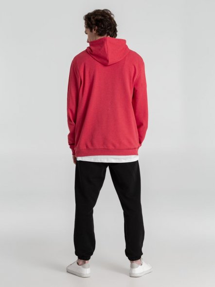 Толстовка с капюшоном унисекс Hoodie, красный меланж 