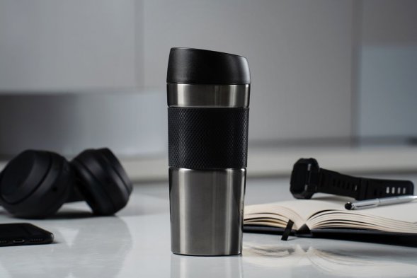 Термостакан Solingen Grip, серо-стальной 