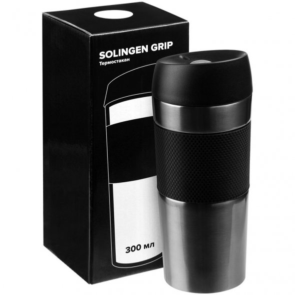 Термостакан Solingen Grip, серо-стальной 