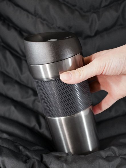 Термостакан Solingen Grip, серо-стальной 