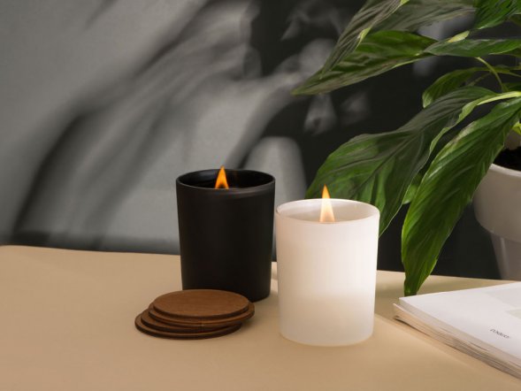 Свеча соевая ароматическая в стекле Niort, белая 