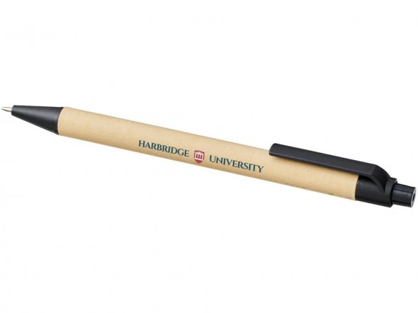 Шариковая ручка Berk из переработанного картона и кукурузного пластика, натуральный/черный 