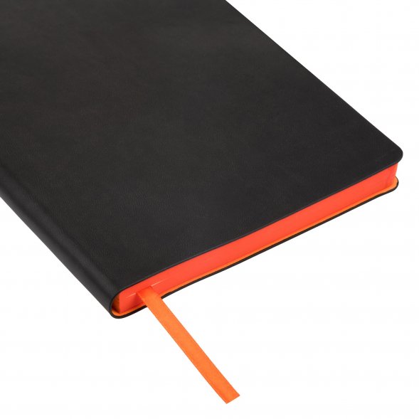Ежедневник Latte NEW недатированный, черный/оранжевый 