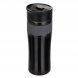 Термокружка вакуумная Polo, черная (серая манжета) 
