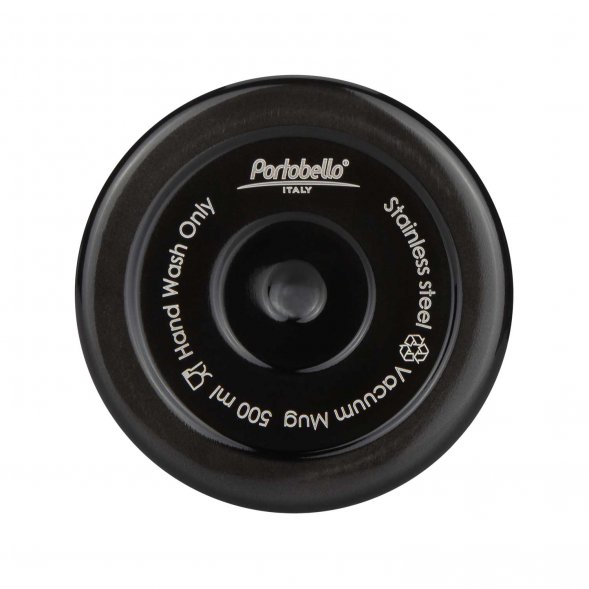 Термокружка вакуумная Polo, черная (серая манжета) 