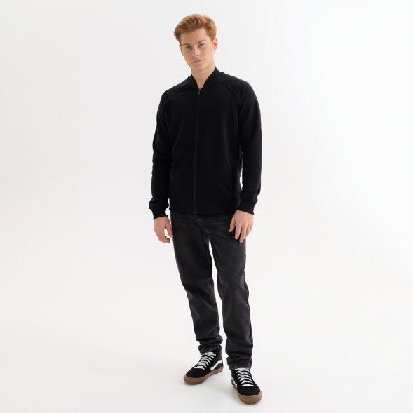 Толстовка на молнии, унисекс TORRES черная, размер XL 