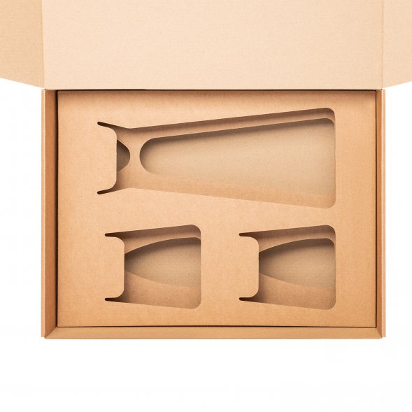 Доп. Ложемент ВЕРХНИЙ под декантер + 2 низких стакана в среднюю универсальную коробку (арт. 21002.020) 