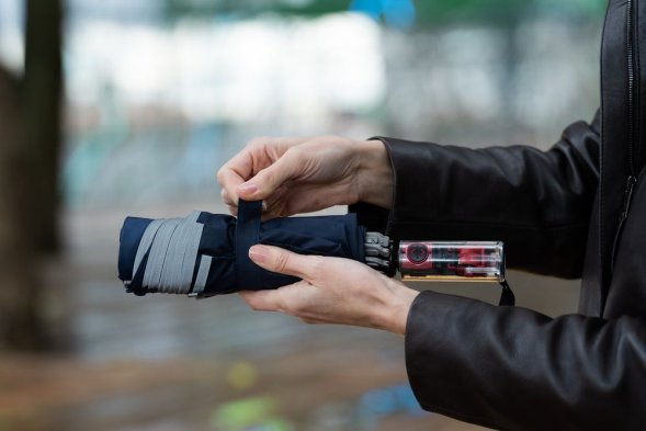 Зонт наоборот складной Futurum, темно-синий 