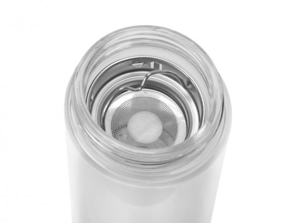 Стеклянный термос с двойными стенками и ситечком 320 мл Badachu, прозрачный 