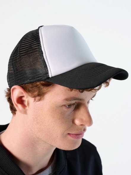 Бейсболка Bubble, черная с белым 