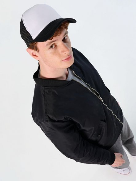 Бейсболка Bubble, черная с белым 