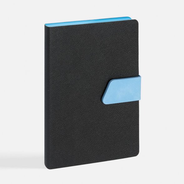 Ежедневник Boom, недатированный, черный с голубым 