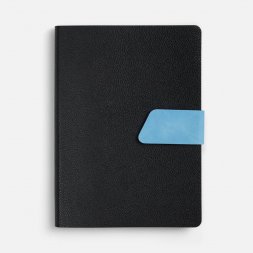 Ежедневник Boom, недатированный, черный с голубым