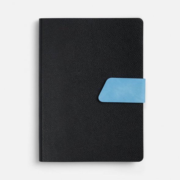 Ежедневник Boom, недатированный, черный с голубым 