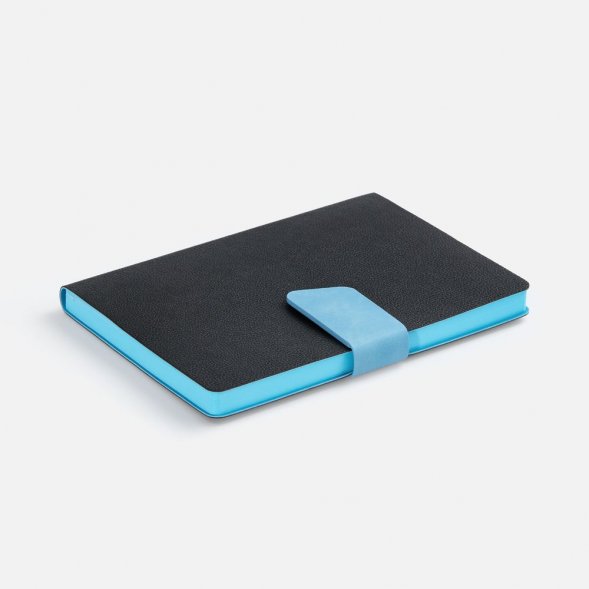 Ежедневник Boom, недатированный, черный с голубым 