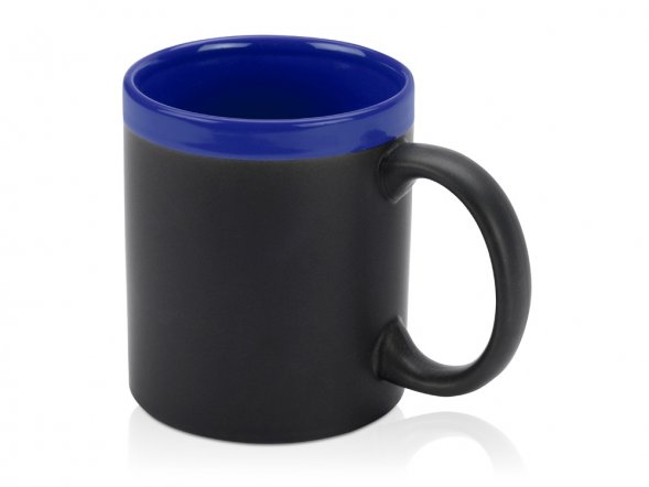 Кружка с покрытием для рисования мелом Да Винчи, черный/синий 