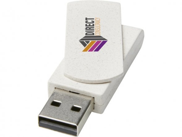 Rotate, USB-накопитель объемом 8 ГБ из пшеничной соломы, бежевый 