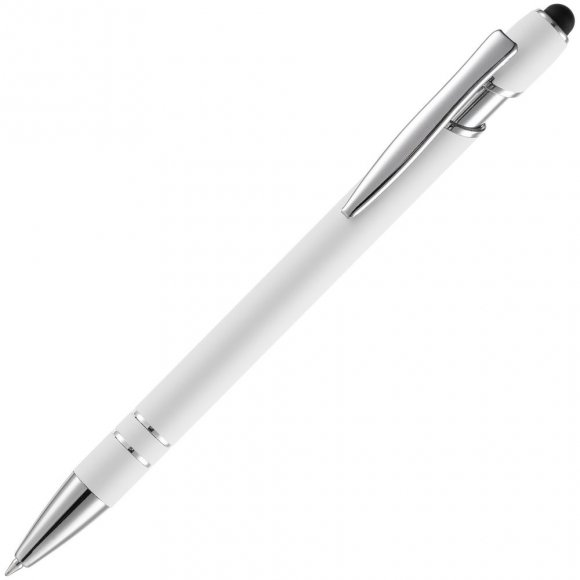 Ручка шариковая Pointer Soft Touch со стилусом, белая 