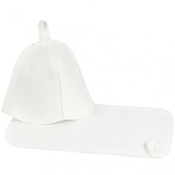 Набор для бани Heat Off с ковриком, белый 