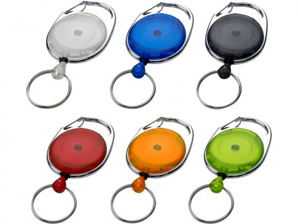 Брелок с ретрактором Demos, синий 