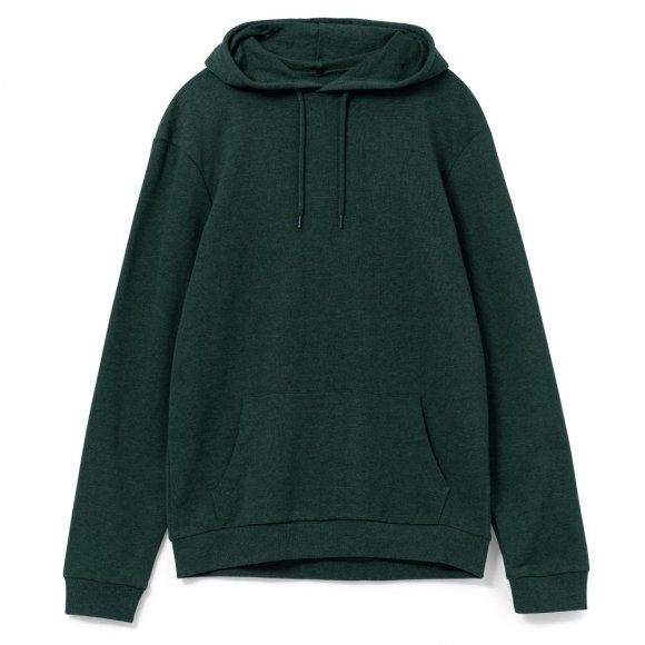 Толстовка с капюшоном унисекс Hoodie, темно-зеленый меланж 