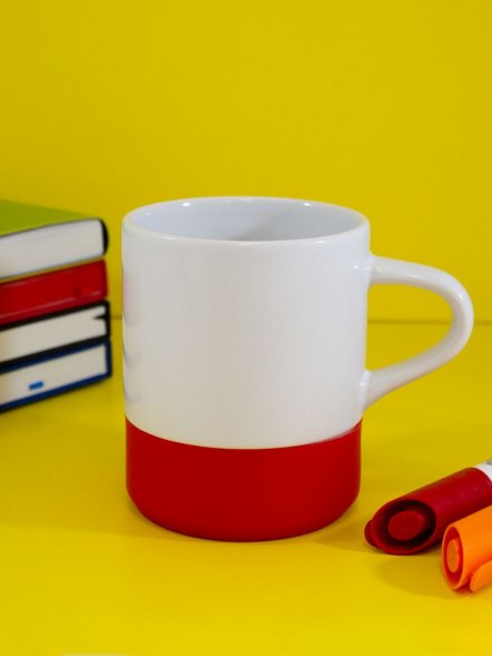 Кружка с силиконовой подставкой Protege, красная 