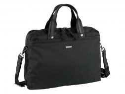Сумка-портфель BUGATTI Contratempo 13&amp;#039;&amp;#039;, чёрная, нейлон, 38х10х28 см, 9 л