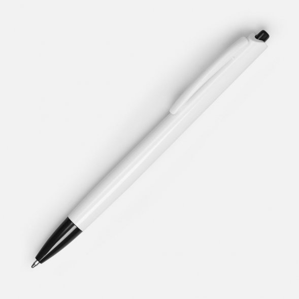 Ручка шариковая Tick, белая с черным 