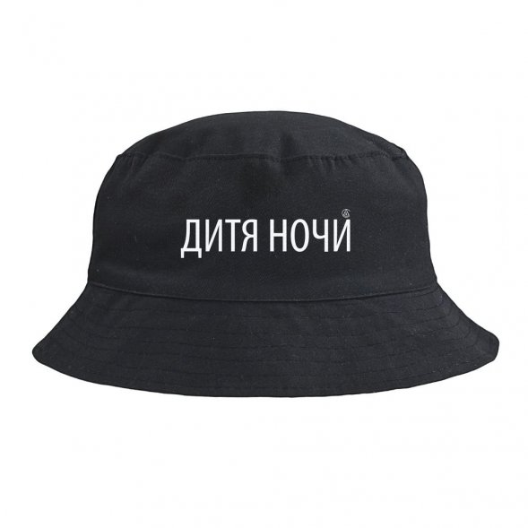 Панама «Дитя ночи» со светящимся принтом, черная 