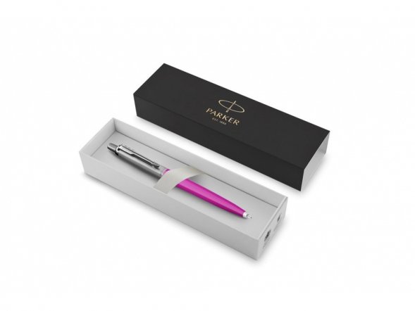 Шариковая ручка Parker Jotter, цвет MAGENTA, цвет чернил синий, толщина линии M , в подарочной коробке 