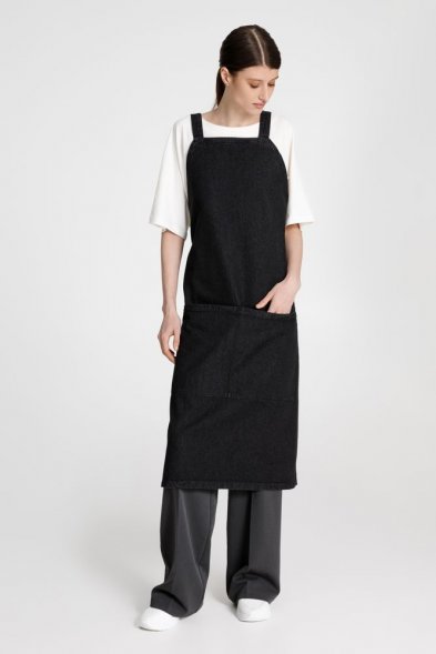 Фартук джинсовый E2, черный 