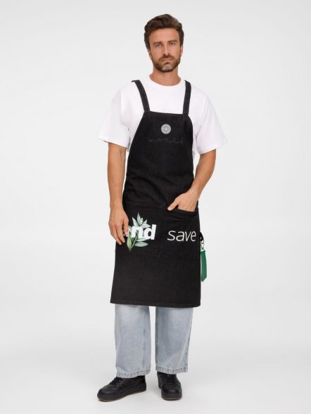 Фартук джинсовый E2, черный 