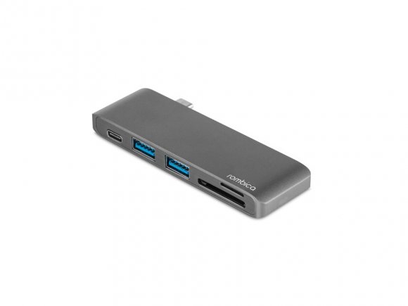Сетевой USB адаптер/концентратор 5 в 1 Rombica Type-C M2, серый 