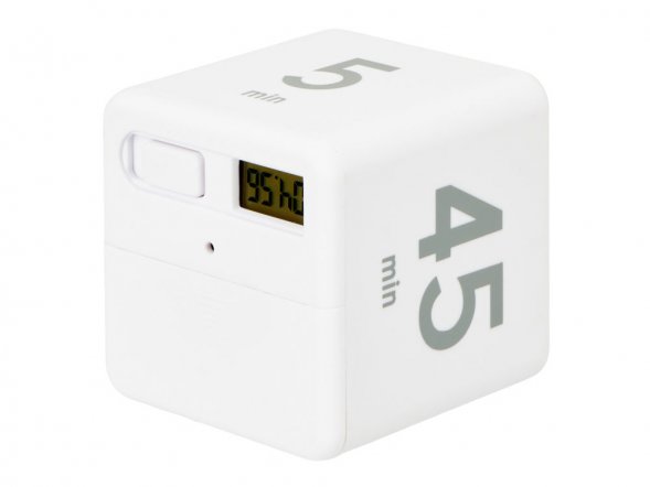 Таймер для тайм-менеджмента Time Capsule на 5-15-25-45 минут, софт-тач, белый 