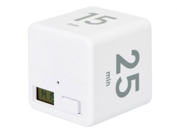 Таймер для тайм-менеджмента Time Capsule на 5-15-25-45 минут, софт-тач, белый 