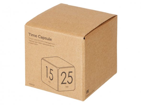 Таймер для тайм-менеджмента Time Capsule на 5-15-25-45 минут, софт-тач, белый 